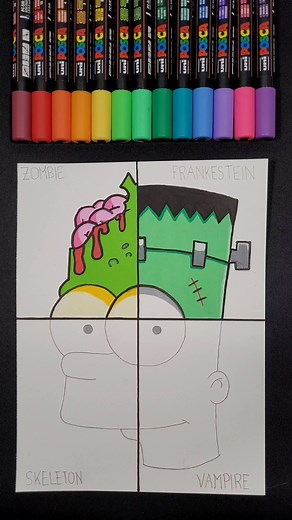 Bart Simpson Halloween Edition Art: Step by Step Drawing Tutorial