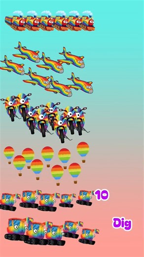 Count 1 to 10 with Vehicles! 🚗💨 #shorts #nurseryrhymes #toddlerlearning #kidssongs
