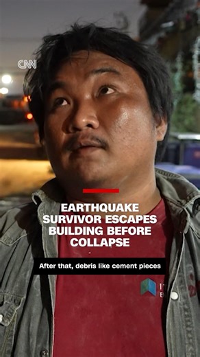 A powerful earthquake rocked central Myanmar, triggering the collapse of a building hundreds of miles away in Bangkok, Thailand. A survivor of that collapse describes the moment he escaped. Read more about the quake: https://cnn.it/3E7E0QL | CNN International