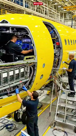 Detailed look at the complex wiring and #systemsinstallation #aerospace #technical #trending #shorts