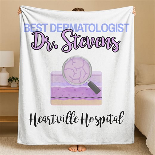 Personalized Dermatologist Fleece Blanket, Best Dermatologist Custom Sherpa Fleece, Dermatologist Appreciation Blanket Gift - Etsy