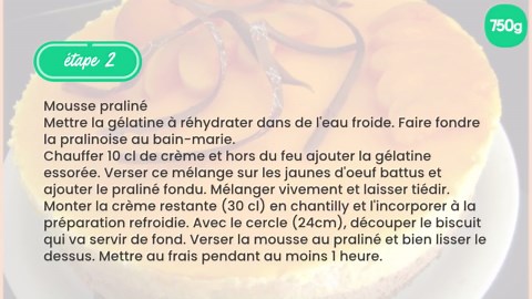 Bavarois pêche praliné