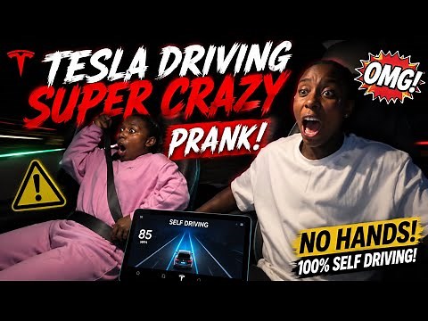TESLA SELF DRIVING SUPER CRAZY PRANK ON FIANCÉE 😳 ( MAD MAX MODE)