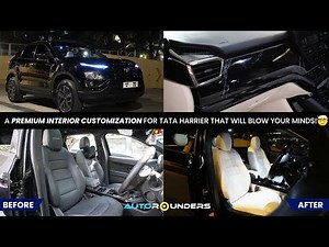 Tata Harrier Luxury interior customisation with marble finish & ambient lights