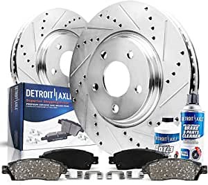 Detroit Axle - Brake Kit for 13-19 Ford Police Interceptor Sedan Utility Flex Explorer Taurus Special Service Police Sedan Lincoln MKT, 13-16 MKS, Drilled Brake Rotors Brakes Pads: 13.86" inch Rotor