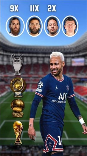 Ramos Vs Benzema Vs Neymar Vs Kroos Trophies Comparison #footballshorts