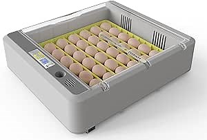 incubators for Hatching Eggs, Egg Incubator - Holds 36 Eggs, Automatic Egg Turner with Temperature Control and Humidity Monitoring, Adjustable Egg Tray Spacing for Hatching Various Poultry Eggs