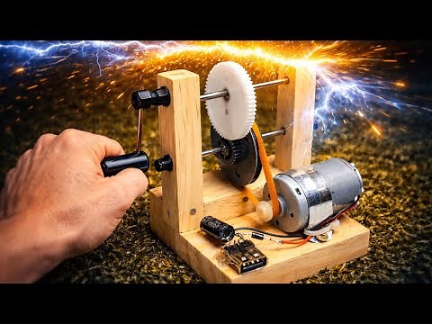 (MANUAL ELECTRIC POWER GENERATOR) made at home with simple materials, FULL TUTORIAL.