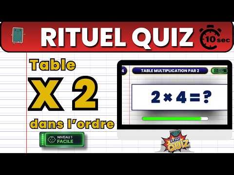 RITUEL QUIZ | Table de multiplication par 2 : Niveau Facile (10s) 🐢