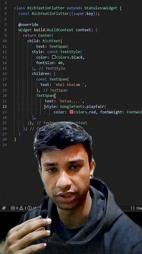 🌈multi coloured text #coding #fluttercoding #codingshorts #programming #mobileappdevelopment