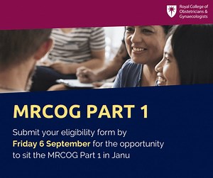 The MRCOG qualification provides global recognition of your skills and knowledge in the field of O&G. To take the MRCOG Part 1 exam in January 2025, first-time candidates must complete an eligibility form before Friday 6 September 2024. Submit your MRCOG eligibility form today: https://brnw.ch/21wM4UP | Royal College of Obstetricians and Gynaecologists RCOG | Facebook