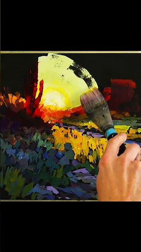 Watch a Blank Canvas Turn Into a Sunset! #acrylicpainting #art #acrylic