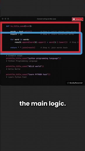 How to Convert String to Title Case in Python | Python Shorts | #python #shorts