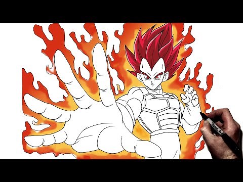 How To Draw Vegeta SSj God | Step By Step | Dragonball