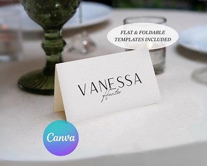 Printable Place Card Template: DIY Editable Custom Elegant Wedding Table Setting Name Card Canva Design, Instant Digital Download (A003) - Etsy UK