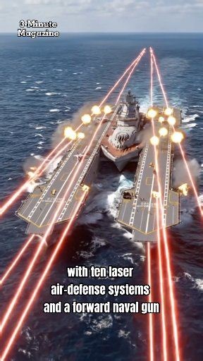 USS American Apex (CVN-X)🇺🇸😎 A next-generation U.S. Navy concept aircraft carrier—a trimaran twin-runway design with ten laser air-defense systems and a forward naval gun—built as a futuristic flagship to safeguard freedom across the world’s oceans. #military #militaryconcept #navalpower #aircraftcarrier #futuretechnology | 3-Minute Magazine