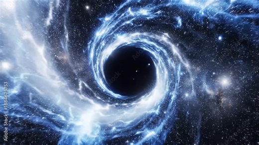 Cosmic Wormhole Visualization Showing Spacetime Distortion and Gravitational Energy in Deep Space