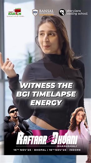 BGI TIMELAPSE⏳ on Instagram: "Dhvani Bhanushali is all set and excited to rock the BGI TIMELAPSE stage… we are excited too!! Last few hours to see her perform live… Grab your passes now! #bgitimelapse2025 #raftaar #dhvanibhanushali #lastdaytoregister #countdownpost #bhopal #indore"