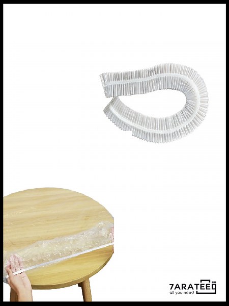 Clear Elastic Table Cover Waterproof And Oil-Proof Easy to clean and transparent The clear waterproof plastic round tablecloth is easy to install. Effectively protect your desk. Avoid irreversible damage to your table surface resulting from scratches, stains, or sunlight, and make your table look cleaner. Elastic edge design PVC Round table cover with PVC material composite flannel is waterproof and reusable. It is easy to clean, and the liquid will form beads on the surface, just need wipe them