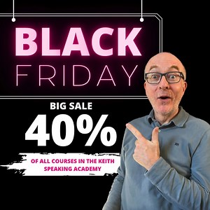 5.5K views · 48 reactions |  The Black Friday Sale is on!   40% off all courses at the Keith Speaking Academy!  ⏳ Limited time only! ⏳ Sale ends Sunday, 1 December!  Get the offers: https://courses.keithspeakingacademy.com/p/bf24 | Keith Speaking Academy | Facebook