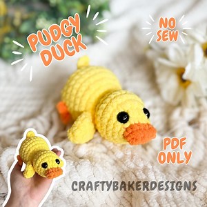 Crochet Duck Pattern No Sew Pudgy Pals Beginner Amigurumi Animals Plushie Crochet Easy Market Make Easter Spring - Etsy Australia