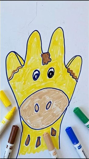 How to draw a giraffe with your hand tutorial #howtodraw #easydrawings #drawings #drawing