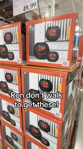 Costco has Halloween decor! stacking pumpkins! #costcofinds