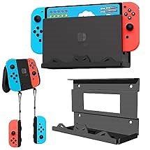 BracNova Wall Mount for Nintendo Switch/Switch OLED,Metal Wall Mount Kit Shelf Accessories Compatible with Joy-Con and Pro Controller Holder(Mounts Switch behind TV)