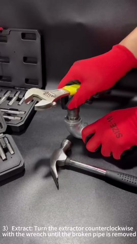 6-Piece NPT Tap Set and 9-Piece Heavy Duty Steel Broken Pipe Extractors for Accurate Threads and Removing Damaged Threaded Pipes