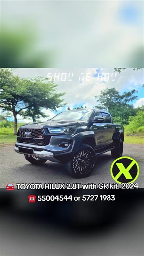 🚘 TOYOTA HILUX 2.8T with GR kit. 🙏 Kindly like and follow our page Auto Xperts on Facebook 🔥 SUPER LOW MILEAGE. AS NEW.. Year: 2024 Engine: 2800cc Turbo Diesel Gearbox: Automatic Mileage: 31,000 Km ONLY Traction: 4x4 🔥 Upgrades: Lift kit, spacers, full GR kit, 20 inch alloys, full HKS straight pipe, real carbon fibre hood, shutters, etc. All worth more than Rs 450k excluding labor. 💰Price: Rs 2,825,000. Leasing Facilities Available with minimum Rs 725,000 deposit and Rs 30,000 over up to 7 