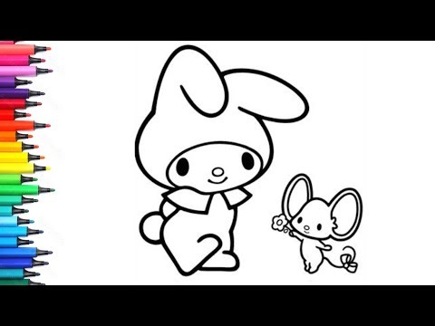 My Melody's with Best frFiends Mouse Drawing, Painting & Colouring for Kids and Toddlers_ Child Art