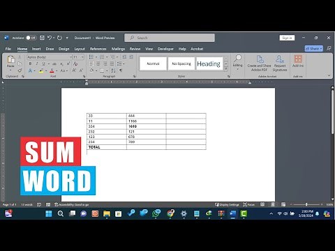 How to Sum Numbers in a Table in Microsoft Word | Quick and Easy Tutorial