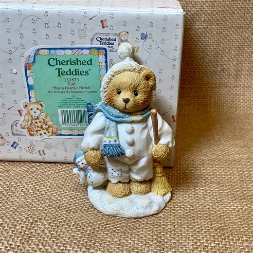 Vintage Cherished Teddies Figurine: Earl - Warm Hearted Friends Enesco Bear (1995) - Etsy