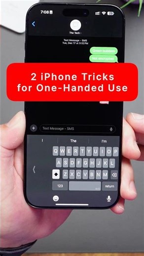 Two Easy iPhone Tricks for One-Handed Use #iPhoneTips #OneHandedTyping #Apple #Hacks #iOS