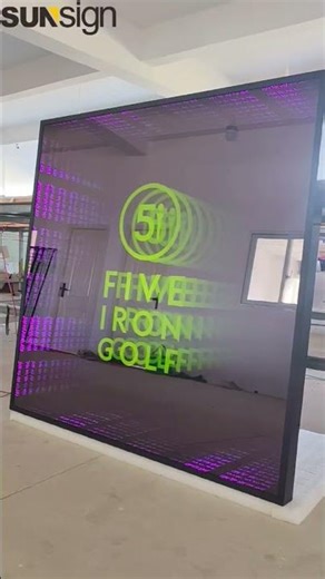 Indoor wall decor chasing RGB lighting infinity mirror