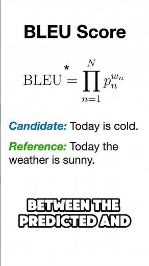 The BLEU Score (w/ caps) #datascience #machinelearning #dataanlysis #statistics #nlp #summarization
