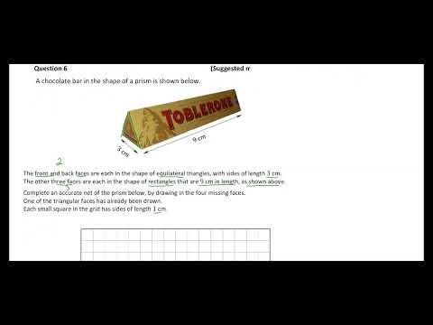 JUNIOR CYCLE MATHS 2024 Q6: Drawing the Net of a Triangular Prism (Toblerone)