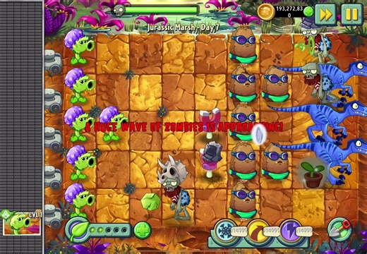 Exploring Plants vs Zombies 2: Jurassic Marsh Level 7