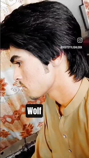 Wolf hairstyle men | #stylishlook #haircut #hairstyle #trending #barber #beardstyle #wolfhaircut