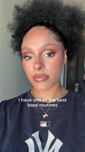 Obsessed with my base routine 😍✨ Products ✨ @loréal paris usa - brow lamination gel @Point of View Beauty - drop it, whip it, glaze it @Kylie Cosmetics skin tint shade 5N @Rare Beauty - liquid contour shade “serene” @rhode skin - pocket blush shade “tan line” @Natasha Denona - hybrid concealer shade “N9” @Huda Beauty - easy bake loose powder shade “cherry peach”/ blush filter palette shade “toasty peach” @Fenty Beauty - sun stalk’r bronzer shade serene”coco naughty” @Charlotte Tilbury - airbrus