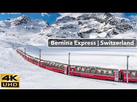 Bernina Express Train Route, Switzerland • An Incredible Train Journey Part -1 • 4K HDR Video