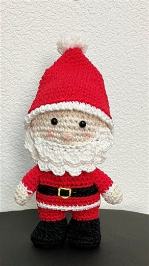 無料PDFレシピ【かぎ針編み🧶】🎅自立するサンタクロースのあみぐるみ Crochet Srelf-Standing Santa Craus Amigurumi Free Pattern #Shorts