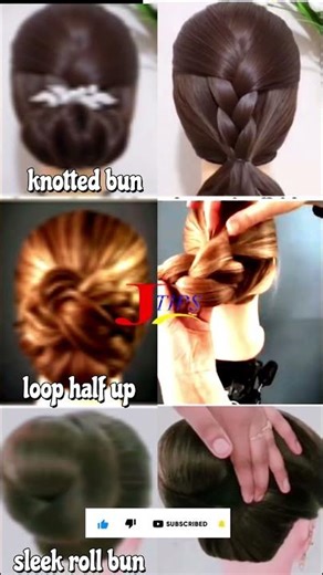 knotted bun ,loop half up, sleek roll bun 3 Easy Viral Hairstyles 💖✨