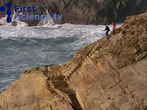 Man swept away by giant wave