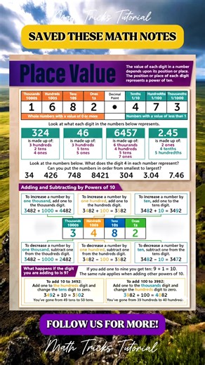 33K views · 194 reactions | Study These Useful Place Value Math Notes | Math Tricks Tutorial | Facebook