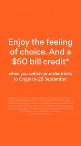 Finally being able to choose your electricity company? That's useful. Getting a $50 bill credit when you switch your electricity to Origin? That's all kinds of useful. | Origin Energy | Facebook