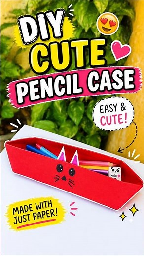 🎯 DIY Cute Pencil Case 😍 | Easy Paper Craft ✏️#shorts #trending #viral #papercraft #diy