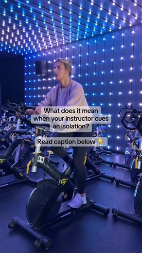 What does it mean when your Instructor cues an isolation on the bike? An isolation is when we intentionally limit movement and remove momentum and “bounce” so a specific muscle group does the work — in this case, the legs. During a leg isolation, the upper body stays quiet while the core stabilizes the spine, allowing the lower body to take over. The muscles working most are the quadriceps, hamstrings, and glutes, staying under constant tension through every pedal stroke. The core (abdominals an