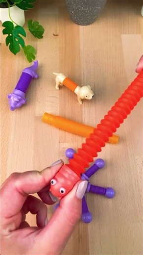 ❤️ Stretch & POP! Red PopTube Fun 💥 | Satisfying Fidget Sound #shorts