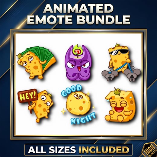 Pack of 21 Animated Cheese Emotes | Animated Cheese Emotes for Twitch and Kick | Funny Food Gifs for Discord and Youtube | Instant Download - Etsy